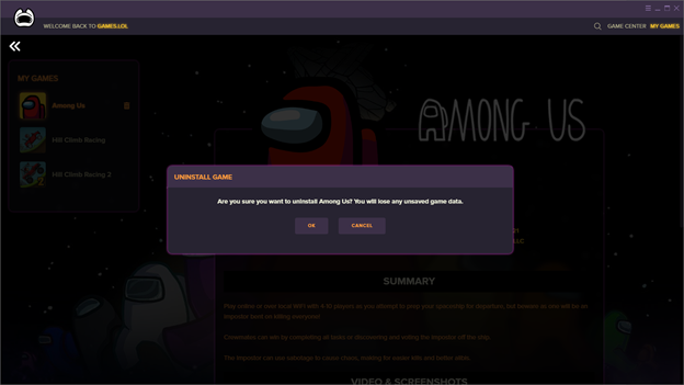 How to uninstall a game in Games.lol Play Store? – GamesLOL